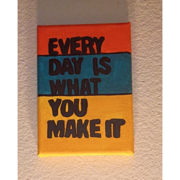 Handpainted Inspirational Word Art Acrylic Painting On Canvas Wall Decor 5x7" - Picture 1 of 2